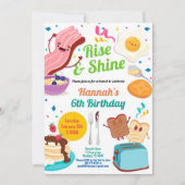 Brunch Frühstück Einladung. Kinder zum Geburtstag Einladung (Vorderseite)