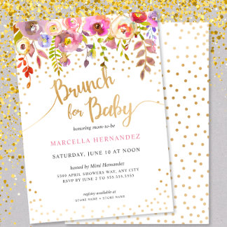 Brunch für Baby Girl Baby Showeinladung Einladung