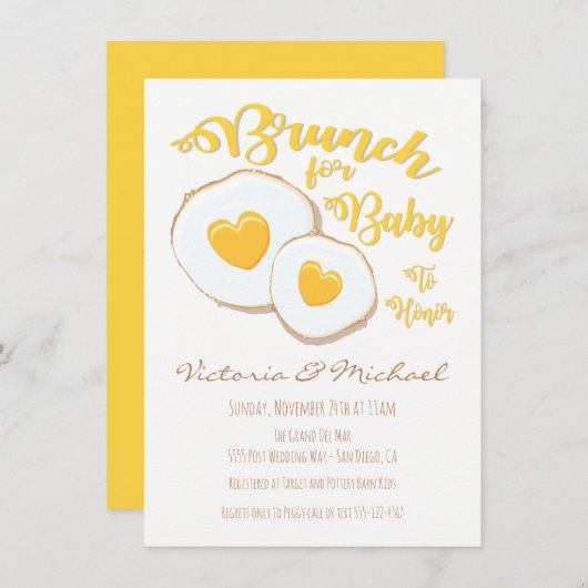 Brunch für Baby Shower Einladungen (Vorne/Hinten)