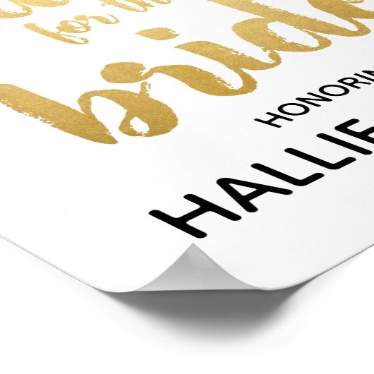 Brunch für das Bride Polterabend Sign Poster (Ecke)