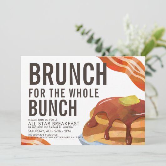 BRUNCH FÜR DAS BUNCH | Ansammlung zum Frühstück Einladung (Stehend Vorderseite)