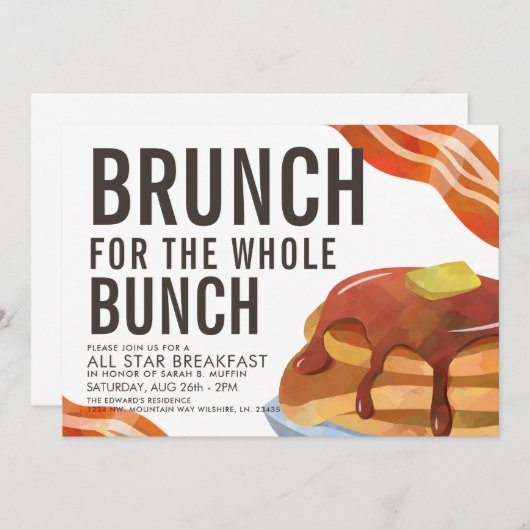 BRUNCH FÜR DAS BUNCH | Ansammlung zum Frühstück Einladung (Vorne/Hinten)