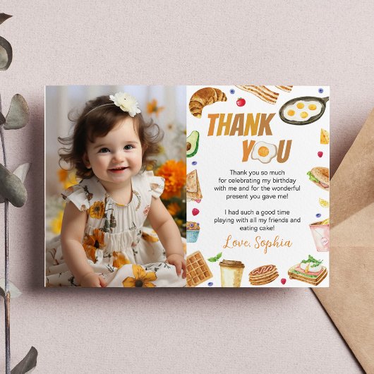 Brunch Geburtstagsfest Foto Danke Karte