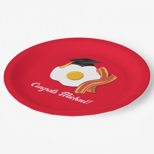 Brunch Graduation Party Pappteller (Schrägansicht)