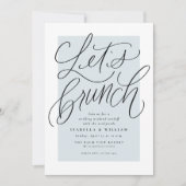 Brunch hell blau nach der Hochzeit gepackt Einladung (Vorderseite)