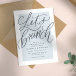 Brunch hell blau nach der Hochzeit gepackt Einladung<br><div class="desc">Lass uns brunch! Feiern Sie die Neuvermählten am Morgen nach der Hochzeit mit einem sendoff Brunch. Diese handgeschriebene Einladung von Lea Delaveris Design enthält ein Skript "Let's brunch" und eine elegante Typografie für alle Party-Details auf einem schlinggrünen Hintergrund. Dieses fröhliche, immer nach der Brunch-Einladung ist der perfekte Weg, ein Hochzeitswochenende...</div>