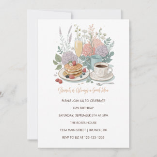 Brunch ist immer eine gute Idee Einladung - Floral