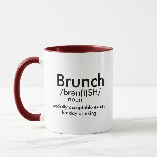 Brunch Meaning for Day Drink Funny Coffe Tasse (Links)