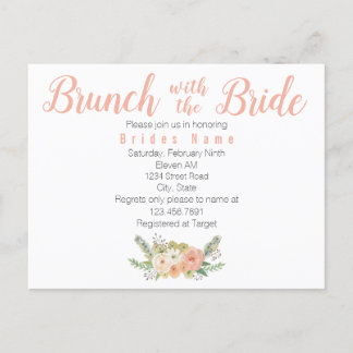 Brunch mit Braut Einladungspostkarte
