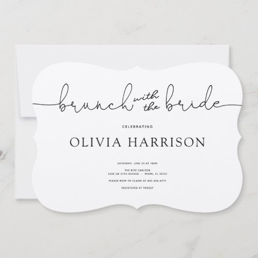 Brunch mit Brautdusche Einladung (Vorderseite)