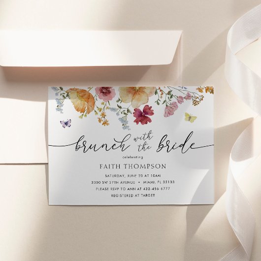 Brunch mit Brautdusche Wildblume Einladung