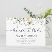 Brunch mit Brautdusche Wildblume Einladung (Stehend Vorderseite)