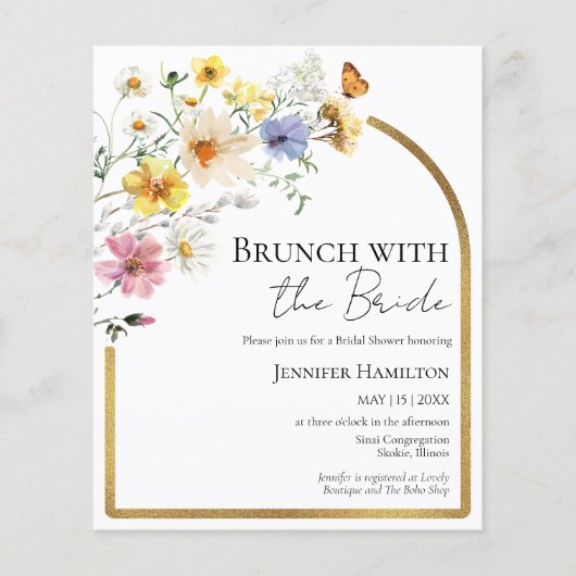 Brunch mit Bride Bridal Dusche Einladung (Vorderseite)