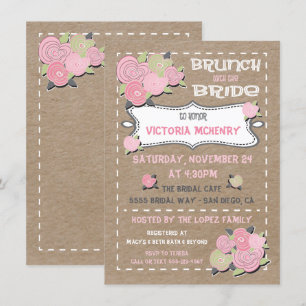 Brunch mit Bride Bridal Dusche Einladungen