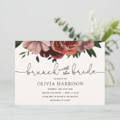 Brunch mit Bride Burgundy Dusche Einladung (Stehend Vorderseite)