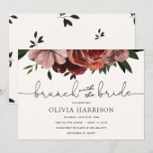 Brunch mit Bride Burgundy Dusche Einladung (Vorne/Hinten)