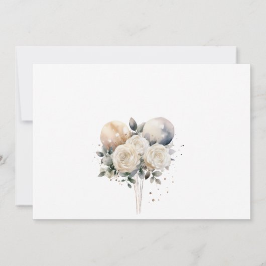 Brunch mit Bride Champagne Gold Einladung (Rückseite)