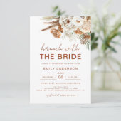 Brunch mit Bride Pampas Grass Brautparty Einladung (Stehend Vorderseite)