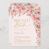 Brunch mit bridrosa Brautparty Einladung (Vorne/Hinten)