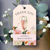 Brunch mit Champagner und Brautdusche Geschenkanhänger