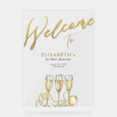 Brunch mit Champagner und Brautparty mit Whirlpool Acrylschild (Vorderseite)