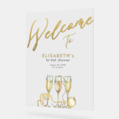 Brunch mit Champagner und Brautparty mit Whirlpool Acrylschild (Winkel)