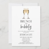 Brunch mit Champagner und Bubbly Brautparty Einladung (Vorderseite)