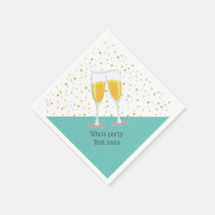 Brunch mit Champagner und Bubbly zum Geburtstag Serviette