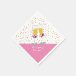 Brunch mit Champagner und Bubbly zum Geburtstag Serviette