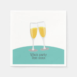 Brunch mit Champagner und Bubbly zum Geburtstag Serviette