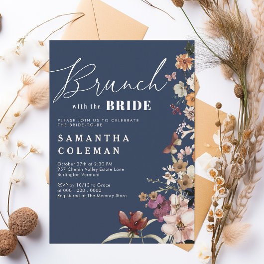 Brunch mit dem Bride-eleganten Script-Brautparty Einladung