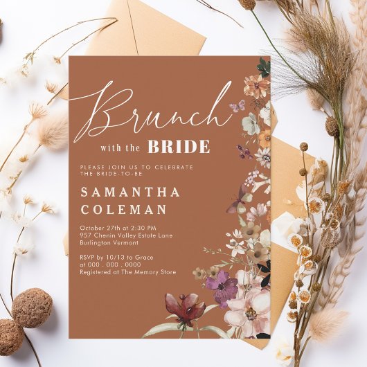 Brunch mit dem Bride-eleganten Script-Brautparty Einladung