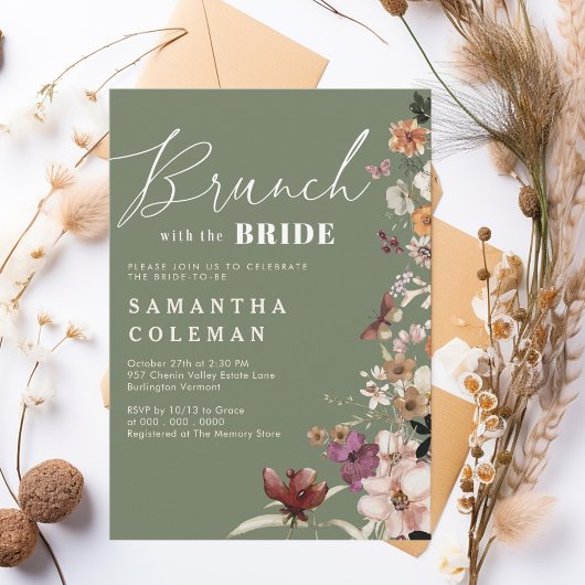 Brunch mit dem Bride-eleganten Script-Brautparty Einladung