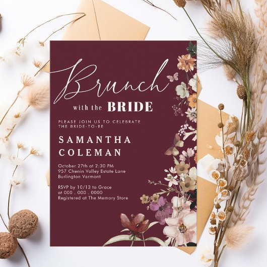 Brunch mit dem Bride-eleganten Script-Brautparty Einladung