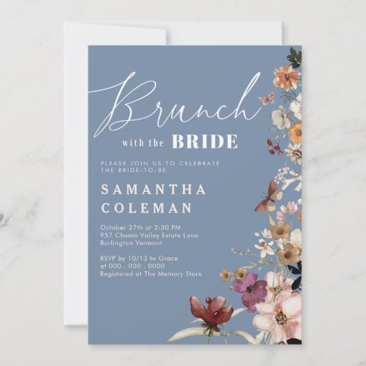 Brunch mit dem Bride-eleganten Script-Brautparty Einladung (Vorderseite)