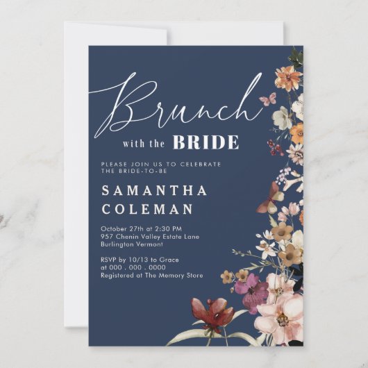 Brunch mit dem Bride-eleganten Script-Brautparty Einladung (Vorderseite)