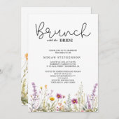 Brunch mit dem Bride Gold Greenery Brautparty Einladung (Vorne/Hinten)