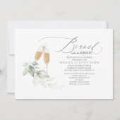 Brunch mit dem Bride Gold Greenery Brautparty Einladung (Vorderseite)