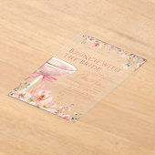 Brunch mit dem Bride Pink Bow Brautparty Acryleinladungen (Ablage )