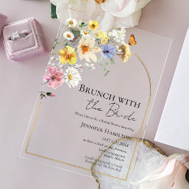 Brunch mit dem Bride Wildblume Brautparty Acryleinladungen