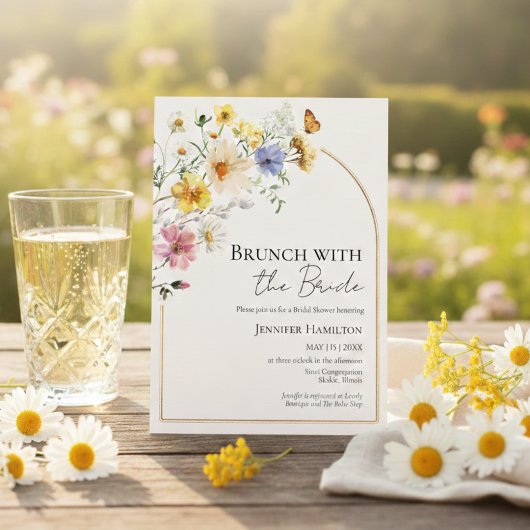 Brunch mit dem Bride Wildblume Brautparty Einladung