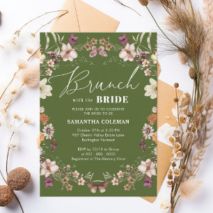 Brunch mit dem Bride Wildblume Brautparty Einladung