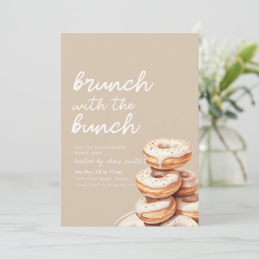 Brunch mit dem Bunch Breakfast Party Einladung (Stehend Vorderseite)