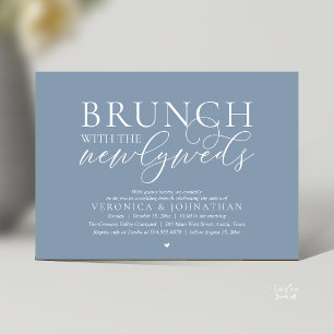 Brunch mit den Frischvermählten, Dusty Blue Hochze Einladung