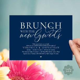 Brunch mit den Frischvermählten, Navy Blau Hochzei Einladung