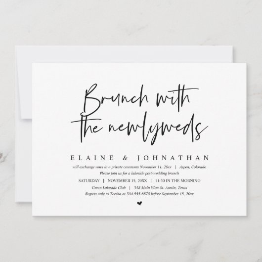 Brunch mit den Neugeborenen, Hochzeitsfeier-Party Einladung (Vorderseite)