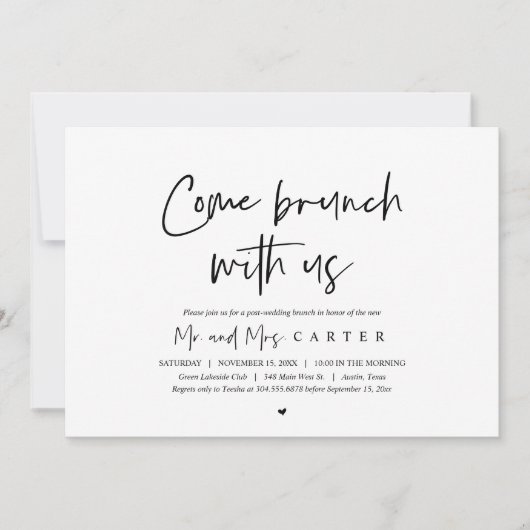 Brunch mit den Neuvermählten, Einladung nach der H (Vorderseite)
