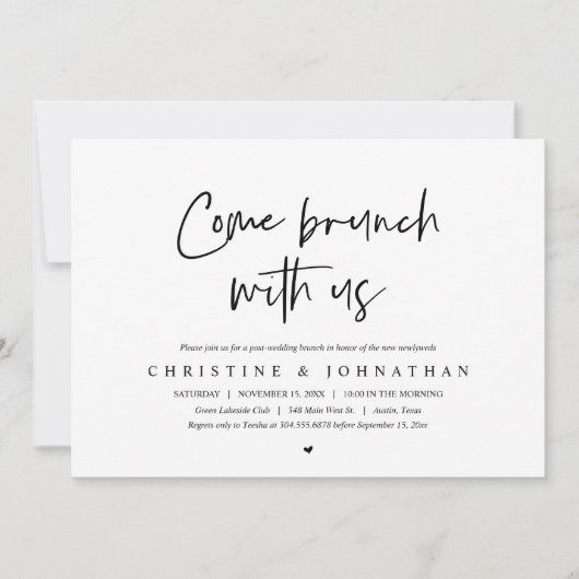 Brunch mit den Neuvermählten, Einladung nach der H (Vorderseite)