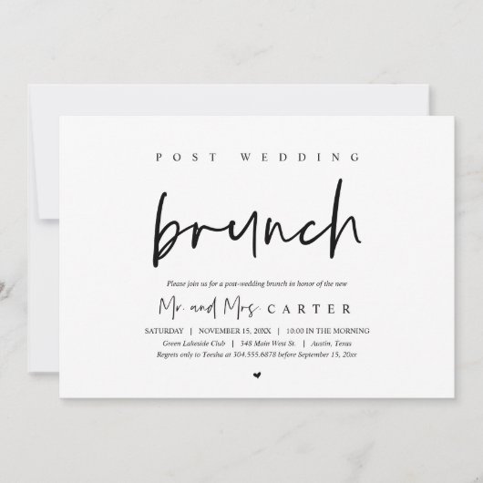 Brunch mit den Neuvermählten, Einladung nach der H (Vorderseite)