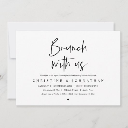 Brunch mit den Neuvermählten, Einladung nach Hochz (Vorderseite)
